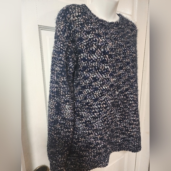 89th Madison Sweater Women's Medium M Acrylic Crew Neck Pullover Blue Multicolor - Picture 9 of 13